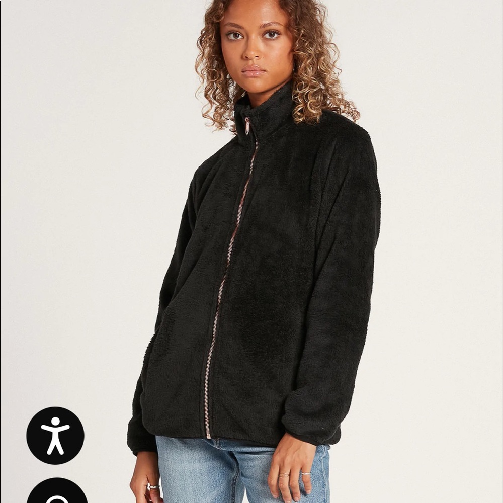 PHEELIN PHUZZY ZIP UP JACKET - BLACK